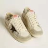 Stardan voor heren van leer en nylon met zwarte leren ster en nubuck hielstuk