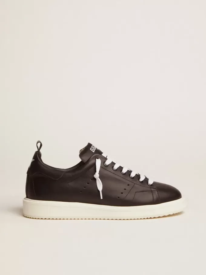 Starter sneakers in volledig zwart leer