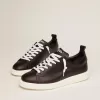 Starter sneakers in volledig zwart leer