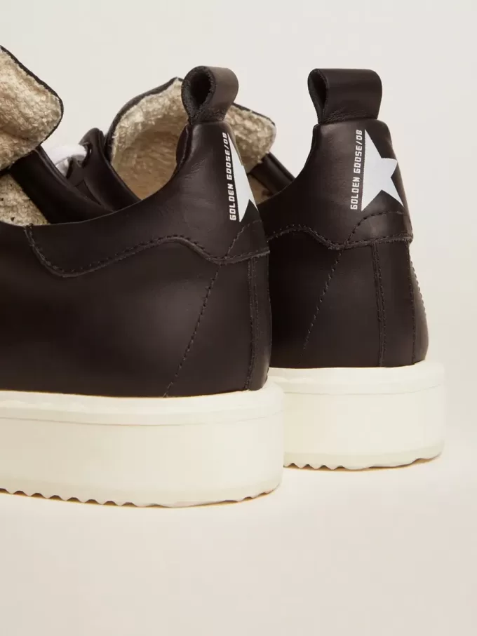 Starter sneakers in volledig zwart leer