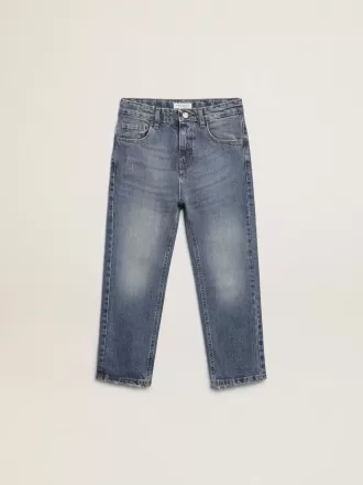 Stretchjeans voor jongens in blauw denim