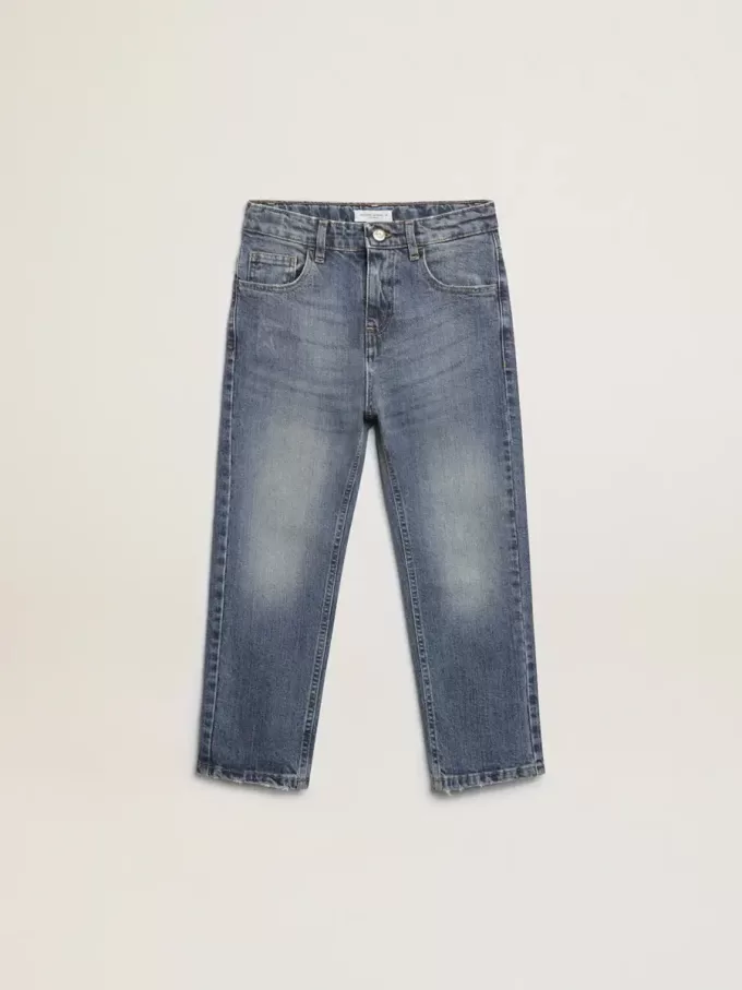 Stretchjeans voor jongens in blauw denim