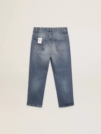 Stretchjeans voor jongens in blauw denim