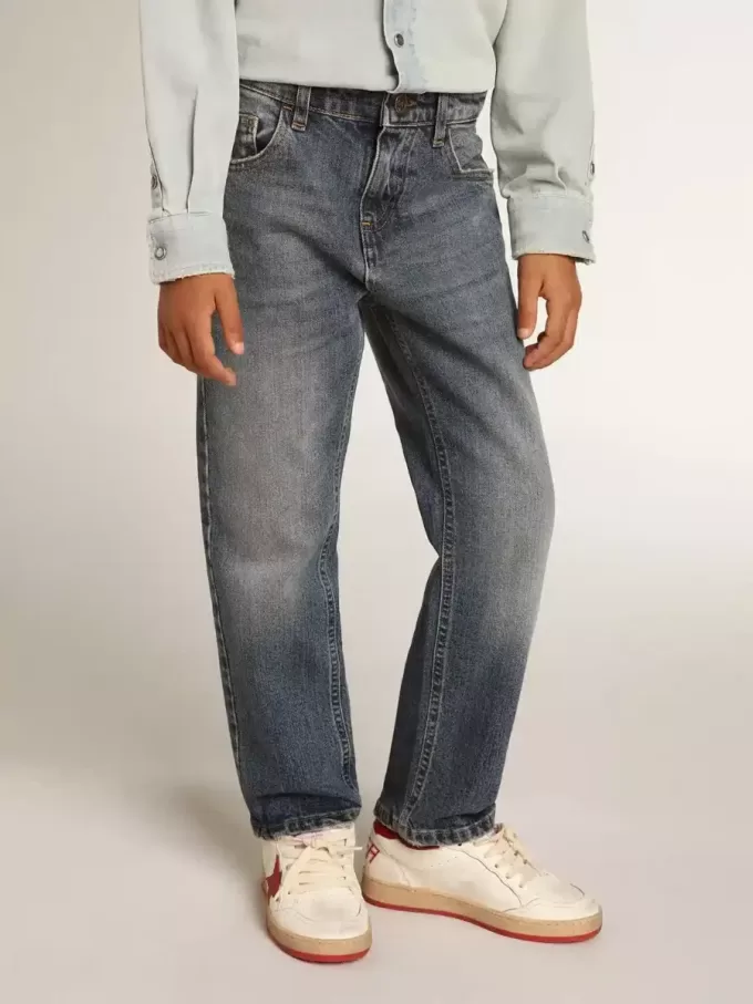 Stretchjeans voor jongens in blauw denim