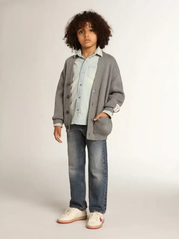 Stretchjeans voor jongens in blauw denim