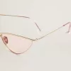 Sunframe cat-eye-model met roze montuur en glazen