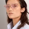 Sunframe cat-eye-model met roze montuur en glazen