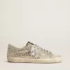 Super-Star in nubuck met Swarovski-kristallen en ijsgrijze suède ster