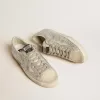 Super-Star in nubuck met Swarovski-kristallen en ijsgrijze suède ster