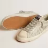 Super-Star in nubuck met Swarovski-kristallen en ijsgrijze suède ster