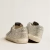 Super-Star in nubuck met Swarovski-kristallen en ijsgrijze suède ster