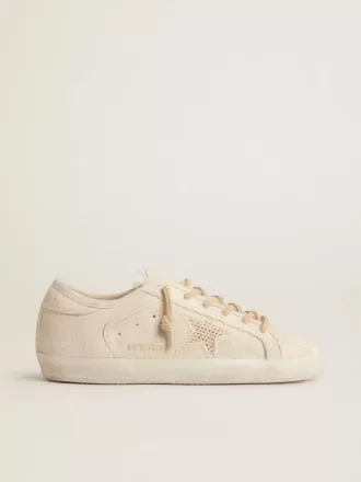 Super-Star in parelkleurig canvas met een ton-sur-ton mesh-effect ster