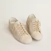 Super-Star in parelkleurig canvas met een ton-sur-ton mesh-effect ster