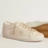 Super-Star in parelkleurig canvas met een ton-sur-ton mesh-effect ster