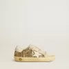 Super-Star Junior in goudglitter met witte leren ster en hielstuk