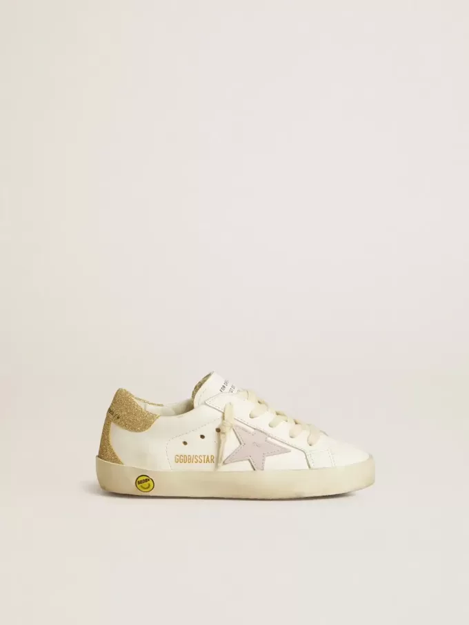 Super-Star Junior met lila leren ster en glitter hiellip