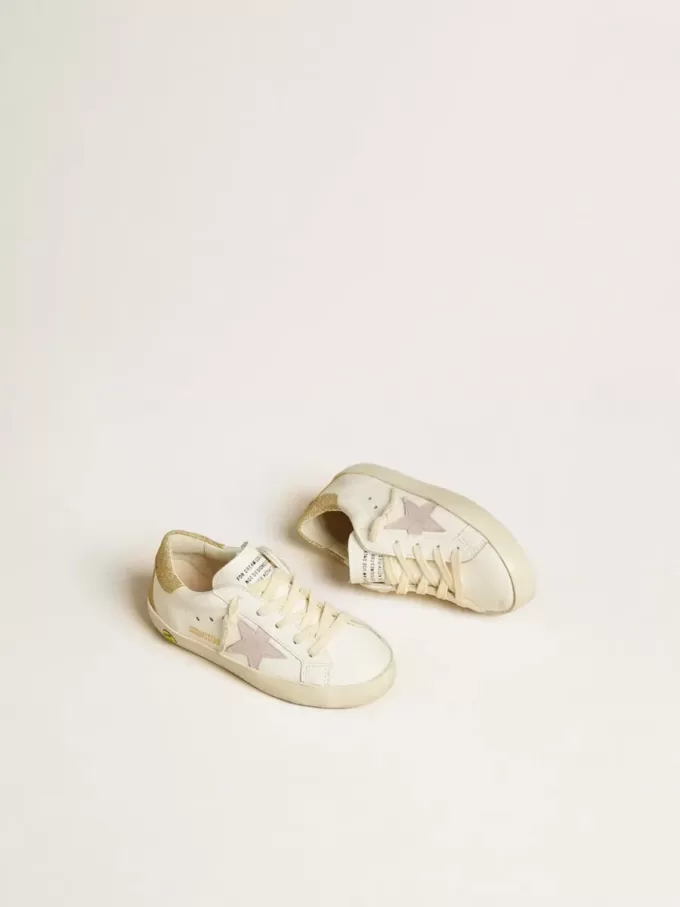 Super-Star Junior met lila leren ster en glitter hiellip