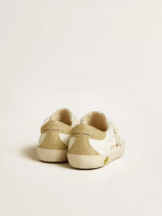 Super-Star Junior met lila leren ster en glitter hiellip