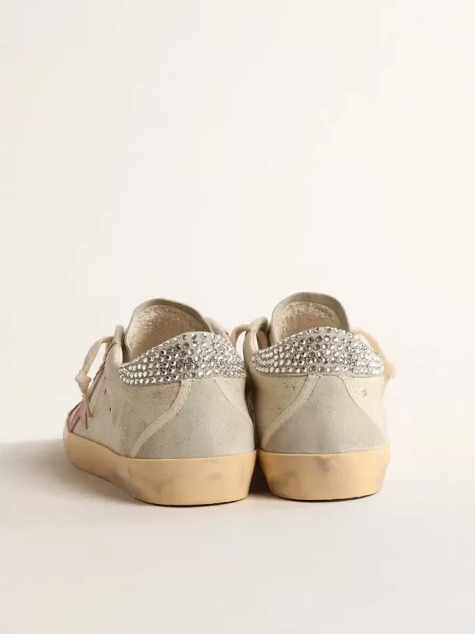 Super-Star LTD in ecru met Swarovski-kristallen hiellip