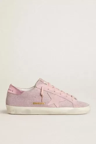 Super-Star LTD in glitter met suède ster en leren hielstuk