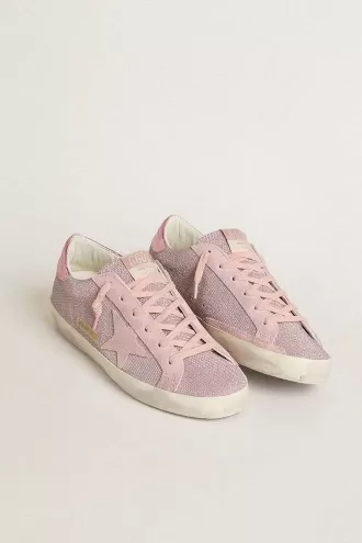 Super-Star LTD in glitter met suède ster en leren hielstuk