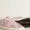 Super-Star LTD in glitter met suède ster en leren hielstuk