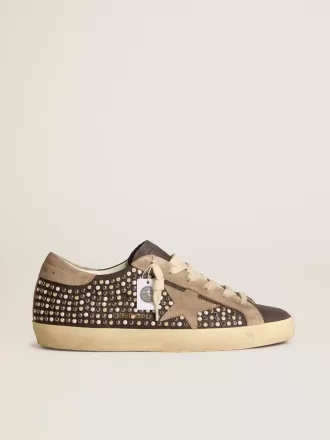 Super-Star LTD in grijs nubuck met Swarovski-parels en suède ster
