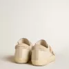 Super-Star LTD in leer met beige suède ster met Swarovski-studs