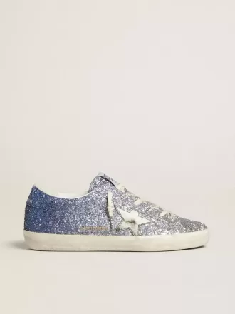 Super-Star LTD in multicolor glitter met zilverkleurige metallic leren ster