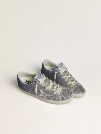 Super-Star LTD in multicolor glitter met zilverkleurige metallic leren ster