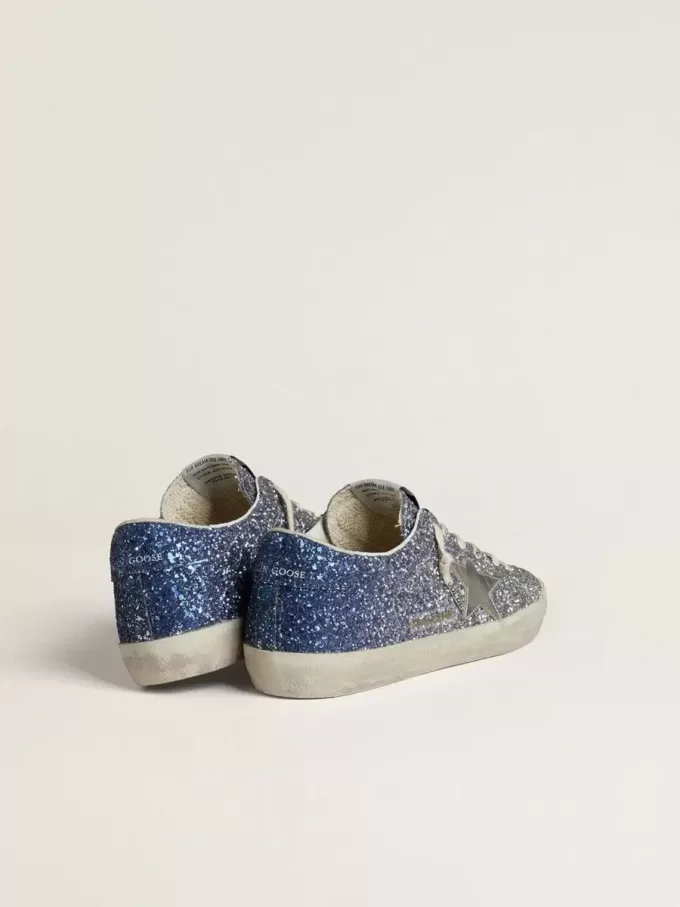 Super-Star LTD in multicolor glitter met zilverkleurige metallic leren ster