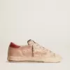 Super-Star LTD in roze nubuck met geperforeerde ster en leren hielstuk