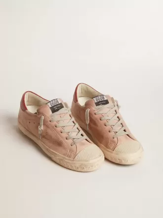 Super-Star LTD in roze nubuck met geperforeerde ster en leren hielstuk