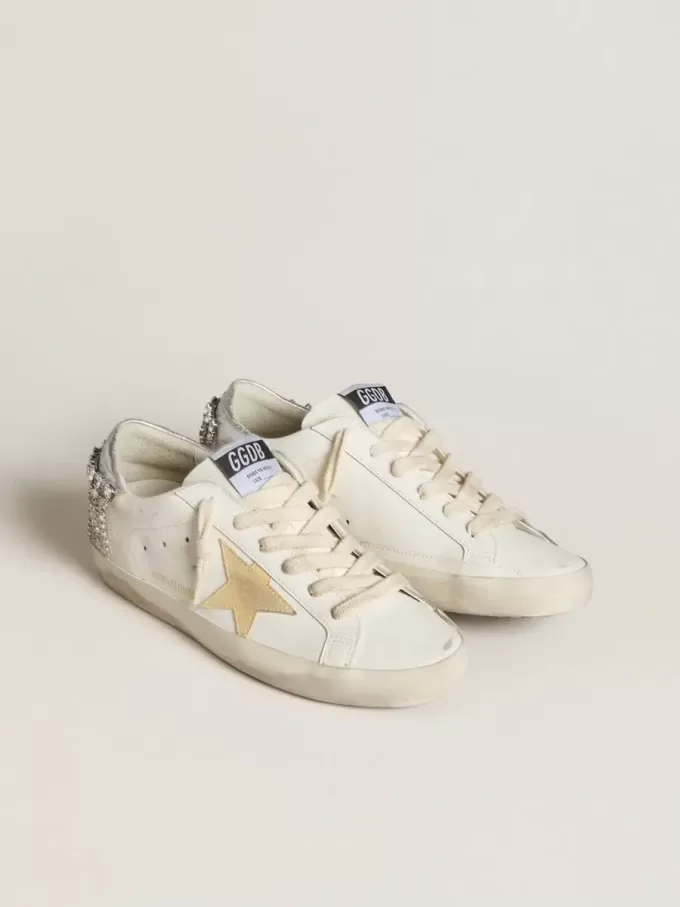 Super-Star LTD met suède ster en leren hielstuk met kristallen