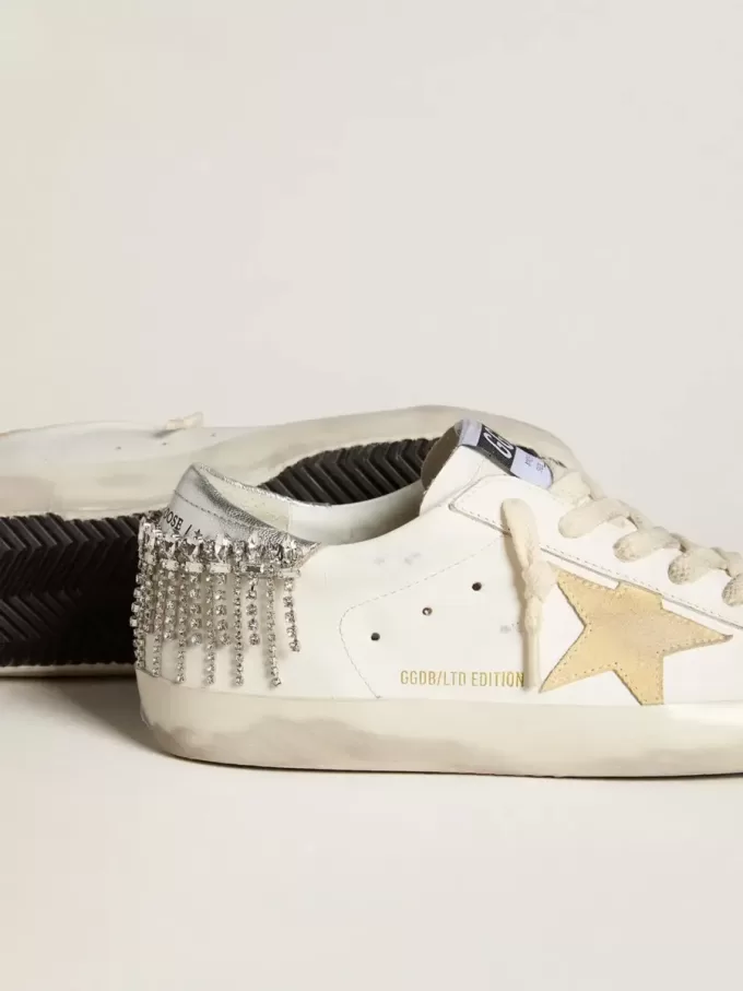 Super-Star LTD met suède ster en leren hielstuk met kristallen