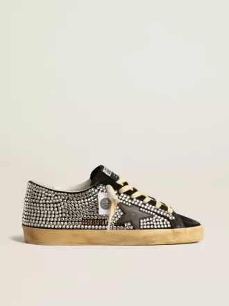 Super-Star LTD met Swarovski-kristallen en zwarte leren ster