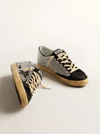 Super-Star LTD met Swarovski-kristallen en zwarte leren ster