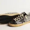 Super-Star LTD met Swarovski-kristallen en zwarte leren ster