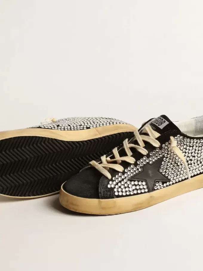 Super-Star LTD met Swarovski-kristallen en zwarte leren ster
