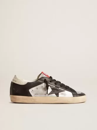 Super-Star LTD van metallic leer met zwarte leren ster en inzetstukken