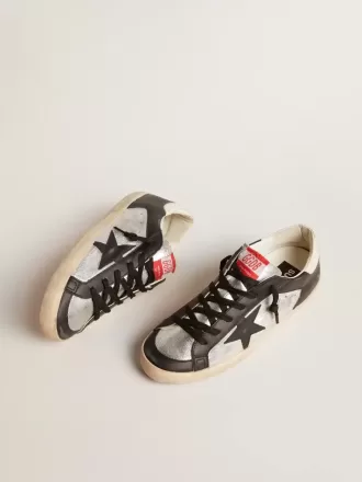 Super-Star LTD van metallic leer met zwarte leren ster en inzetstukken