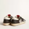 Super-Star LTD van metallic leer met zwarte leren ster en inzetstukken