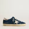 Super-Star LTD voor dames in blauw suède met witte ster
