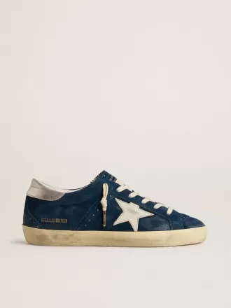 Super-Star LTD voor dames in blauw suède met witte ster