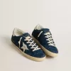 Super-Star LTD voor dames in blauw suède met witte ster