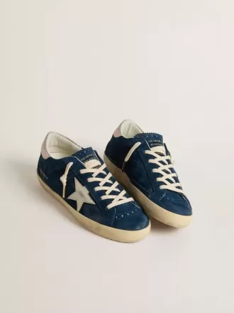 Super-Star LTD voor dames in blauw suède met witte ster