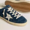 Super-Star LTD voor dames in blauw suède met witte ster