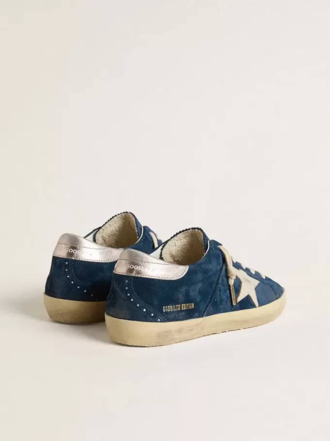 Super-Star LTD voor dames in blauw suède met witte ster