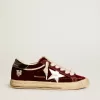 Super-Star LTD voor dames in fluweel met metallic leren ster en hielstuk