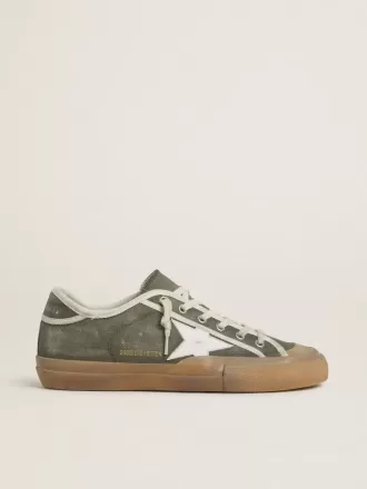 Super-Star LTD voor dames in groen canvas met witte leren ster